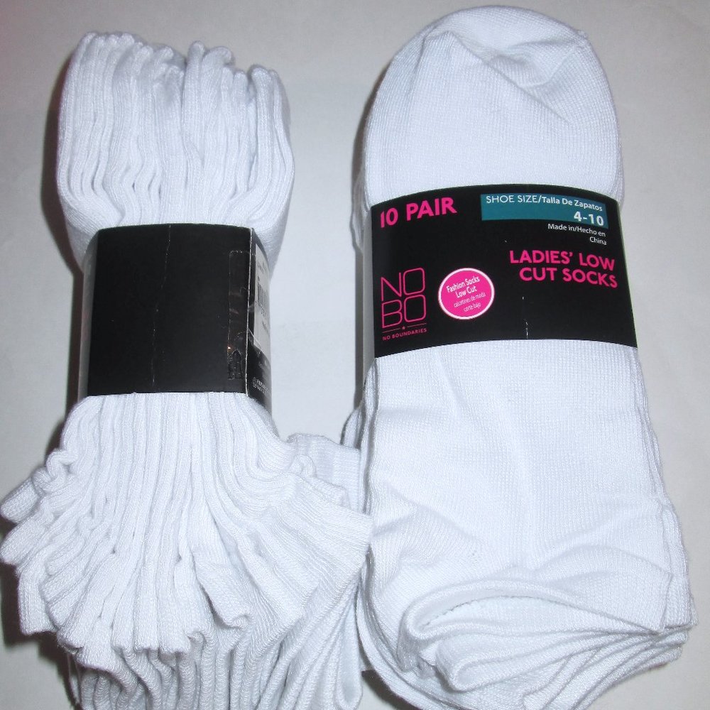 10 Pairs Womens No Boundaries NOBO Low Cut Socks